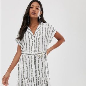 NWT River Island Shirt Dress w/belt in chain print